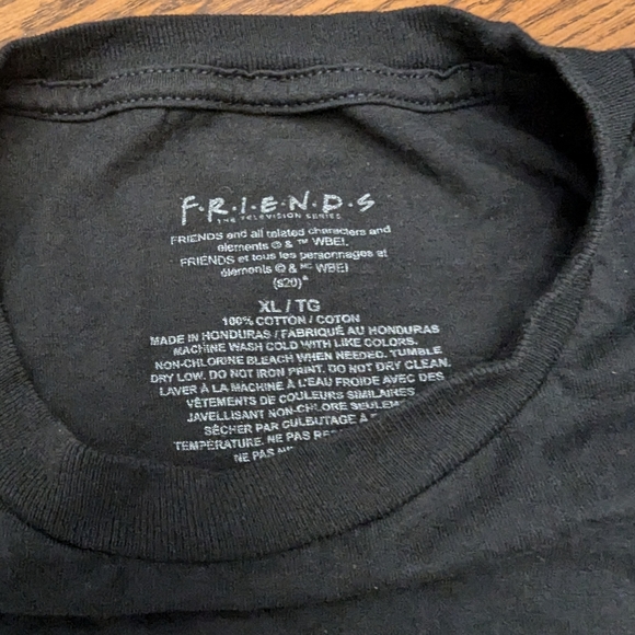 Friends Tee Shirt. Size XL. Cotton. black with Friends Logo from TV show. - Picture 4 of 5